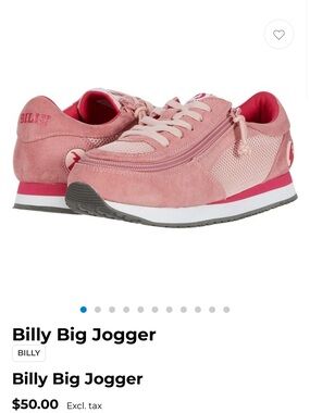 NWOT Billy Kids' Pink Jogger Sneakers with Zip Accent